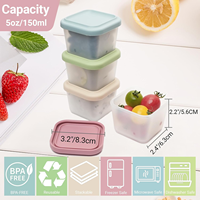 Récipients de stockage des aliments en silicone sans BPA avec couvercles, petits pots de collation réutilisables de 5oz pour adultes et enfants