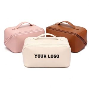 SY852 Custom Logo PU Waterproof Trip Black Toiletry <b>Pouch</b> Kits Women Luxury Cosmetic Storage Bag - Product Image 1
