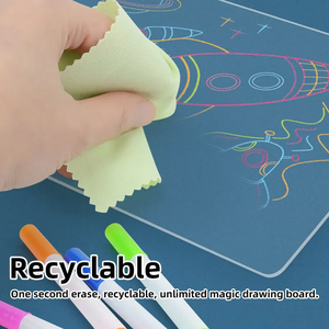 Tableau <span class=keywords><strong>de</strong></span> <span class=keywords><strong>dessin</strong></span> magique lumineux pour enfants, modèle avec lumière LED, en plastique ABS, <span class=keywords><strong>tablette</strong></span> <span class=keywords><strong>de</strong></span> <span class=keywords><strong>dessin</strong></span> éducative avec marqueurs néon - Product Image 5
