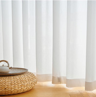 Tissu de rideau transparent uni blanc pour balcon, élégant tissu de voile translucide pour couloir et balcon