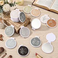Cermin Rias Lipat Mini Best Seller Bingkai Plastik Praktis Satu Sisi Hadiah Kecil Cermin Logo Dapat Disesuaikan