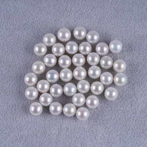 Perles d'eau douce rondes blanches naturelles de 9-9,5 mm pour la fabrication de bijoux en gros, perles brutes non montées, options de couleurs disponibles - Product Image 4