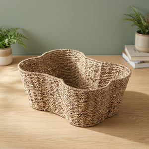 Panier de rangement ouvert en jonc de mer tressé - Product Image 3