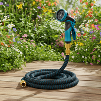 Manguera de jardín de látex expandible OEM 50/100/150FT 3X Estirable con bolsa de almacenamiento - Manguera de riego flexible antienredos al por mayor con MOQ bajo
