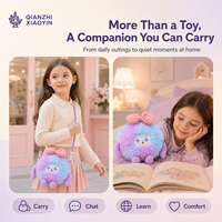 Borsa a tracolla mini in peluche indossabile AI, sfumato viola-blu, con funzione di clonazione vocale ChatGPT (80+ lingue), memoria a lungo termine, regalo multifunzione, certificazione CE