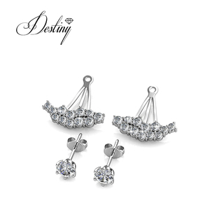 Sterling Silver 925 <span class=keywords><strong>Claire</strong></span> Bông tai tôn tạo với Swarovski tinh thể đồ trang sức mới nhất đồ trang sức daisini người phụ nữ Stud Bông tai - Product Image 3