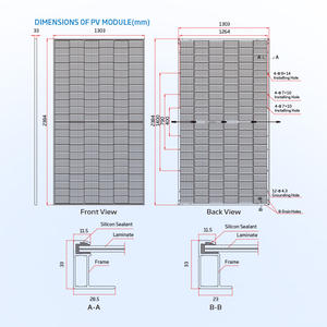 Panneaux solaires Trina Solar 720w Tiger Neo TSM-NEG21C.20 715W 725w 730w Mono Perc Demi-cellules Double vitrage 725 Watts Module solaire photovoltaïque - Product Image 6