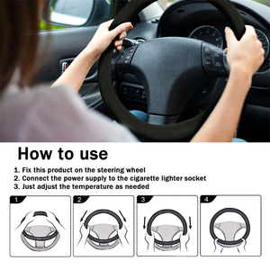 Funda <span class=keywords><strong>de</strong></span> Volante <span class=keywords><strong>de</strong></span> Felpa con Calefacción Automática Rayhong para Automóvil, Camioneta, Furgoneta, SUV, Calefacción, Mantenimiento del Calor, Tamaño Universal - Product Image 5