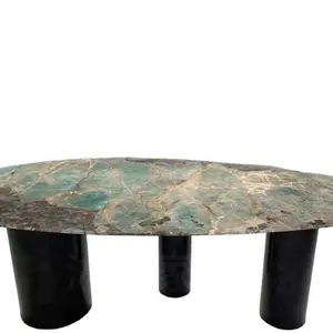 Modern Dining Table Design Green Tabletop Home Decor Green Quartzite Dining Table