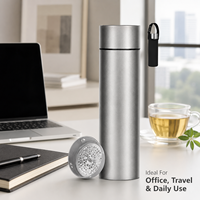 Tasse isotherme en titane pur, tasse à eau, infuseur à thé, 15 oz, isolation sous vide double couche, boissons chaudes/froides, antidérapante