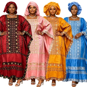 Abiti Africani Taglie Forti da Donna 2026 Nuovi Abiti Dashiki <span class=keywords><strong>Ankara</strong></span> Ricamati con Design Ricco in Bazin per Feste e Matrimoni - Product Image 1