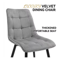 Chaises de salle à manger de luxe en velours rembourrées, couleur personnalisée, logo, coussin épais en éponge souple, pour la maison, le bureau, la salle de sport