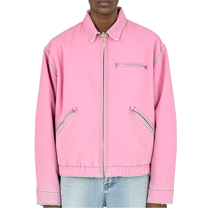 Chất Lượng Cao Cổ Điển Rửa Axit Denim Detroit Áo Khoác Cho Nam Giới Tùy Chỉnh Bông Vải Đầy Đủ Zip Cao Đẳng Phong Cách Cho Mùa Thu Mùa - Product Image 1