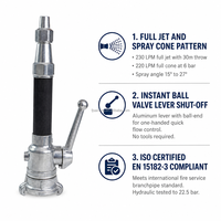 Selang Pemadam Kebakaran Genggam Storz Lever DN40 DN50 DN65 230LPM 30M Jet ISO EN15182-3 Aluminium OEM Kelas A/B