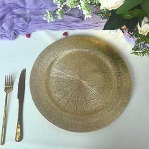 Assiettes de présentation rondes en plastique vintage durables de 13 pouces, argent et rose, pour mariages et tables de luxe - Product Image 2