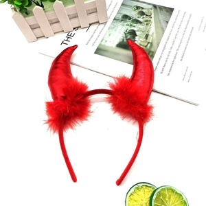 Diadema de <span class=keywords><strong>Cuernos</strong></span> de <span class=keywords><strong>Diablo</strong></span> Peluda para Halloween, Accesorio de Disfraz de <span class=keywords><strong>Diablo</strong></span> para Mujeres y Niñas, Diadema para Fiesta de Cosplay - Product Image 6