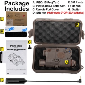 Actionunion Lampe de poche multifonction Tactique LA5 <span class=keywords><strong>PEQ</strong></span> <span class=keywords><strong>15</strong></span> Boîtier de batterie avec lumière LED verte et blanche - Product Image 3