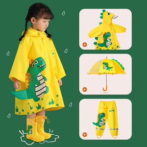 Bottes <span class=keywords><strong>de</strong></span> <span class=keywords><strong>pluie</strong></span> souples épaissies sur mesure pour bébé sangles élastiques antidérapantes imperméables petit dinosaure Design pour l'hiver été automne - Product Image 4