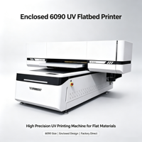 Versijet 6090 Printer UV Flatbed Otomatis Baru dengan 3 Printhead I3200 Tinta UV Garansi 1 Tahun