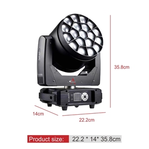 ไฟหัวขยับแบบซูม RGBW Bee Eye 19 ชิ้น Osr 15W 11 ถึง 58 °   ไฟเวทีซูมมุม DMX512 สำหรับงานคอนเสิร์ต ปาร์ตี้ งานแต่งงาน - Product Image 2