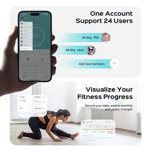 VA timbangan lemak tubuh pintar, dengan aplikasi gratis Sensor elektronik kamar mandi penggunaan skala berat badan mengubah rekam jejak analisis tubuh - Product Image 6