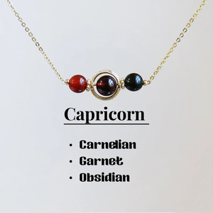 Collana con perline di cristallo dei 12 segni zodiacali, gioielli astrologici curativi per Scorpione, <span class=keywords><strong>Capricorno</strong></span>, Vergine, per donna - Product Image 2