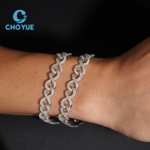 ลดราคาพิเศษ สร้อยคอเงินแท้ S925 ลาย Cuban Link Infinity ขนาด 10 มม. ประดับเพชร Moissanite สไตล์ฮิปฮอป เครื่องประดับคุณภาพสูง สร้อยคอผู้ชาย ผ่านการทดสอบเพชร GRA - Product Image 1