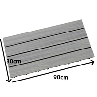 Sol de terrasse moderne en bois plastique gris pour extérieur Carreaux de sol composites en WPC pour jardin extérieur Sous-sol