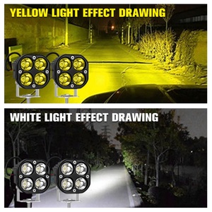 Ampoule de phare de travail LED de 3 pouces, lumière LED 4x4, feux antibrouillard LED blanc/jaune, lumières LED 12V pour moto, phare LED tout-terrain - Product Image 2