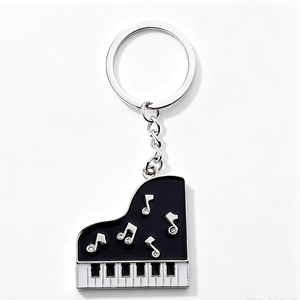 Llavero de aleación de zinc con esmalte de nota musical de piano, temática musical, para pianistas, colgante para bolso, regalo de recuerdo para escuela de música - Product Image 1