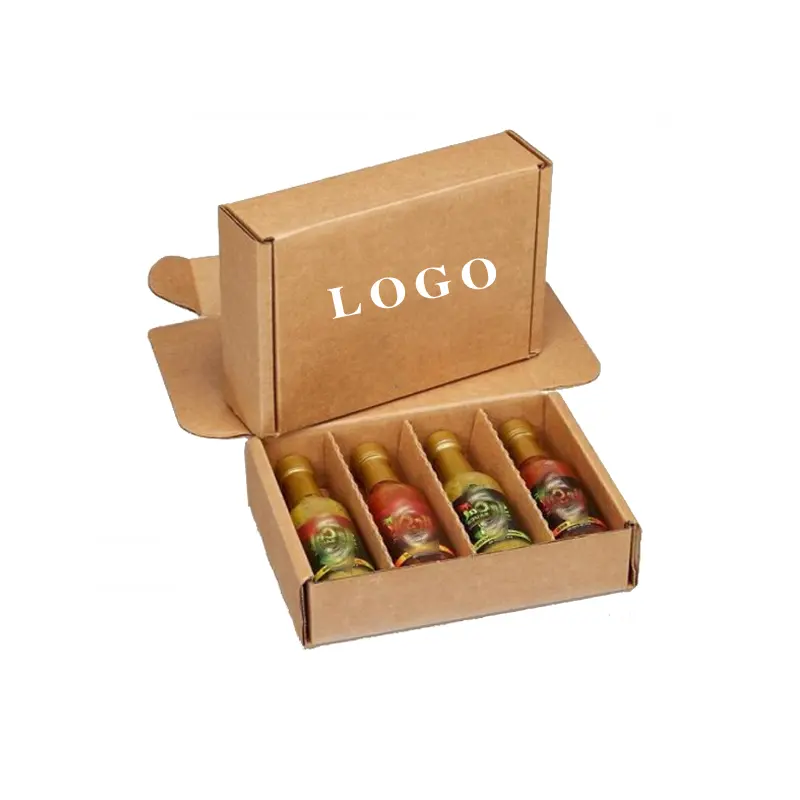 Eco Custom Glasflaschen paket Mailer Versand papier boxen Hot Sauce Verpackung Plain Wellpappe schachtel