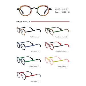 Montures de lunettes sans monture œil-de-chat en titane color-block, style punk unisexe, compatibles avec les formes de visage, verres de lecture en PC - Product Image 3