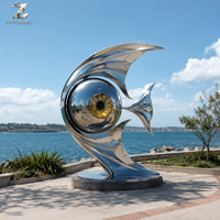Sculpture d'oiseaux en acier inoxydable poli miroir moderne, statue d'oiseau extérieure personnalisée pour villa, jardin, hôtel, cour, art paysager