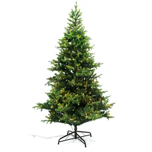 Künstlicher luxuriöser automatischer kleiner beleuchteter Weihnachtsbaum mit Fernbedienung im Freien