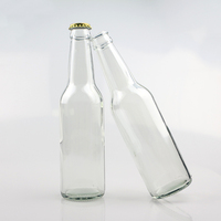 Bouteilles en verre transparentes de 330 ml (33 cl) en gros pour bière et sodas, boissons avec capsule couronne