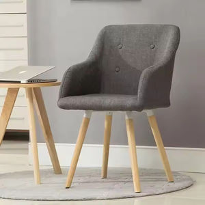 Groothandel Moderne Comfortabele <span class=keywords><strong>Wingback</strong></span> Fluwelen Stof Gestoffeerde Eetkamerstoel Met Houten Poten - Product Image 1