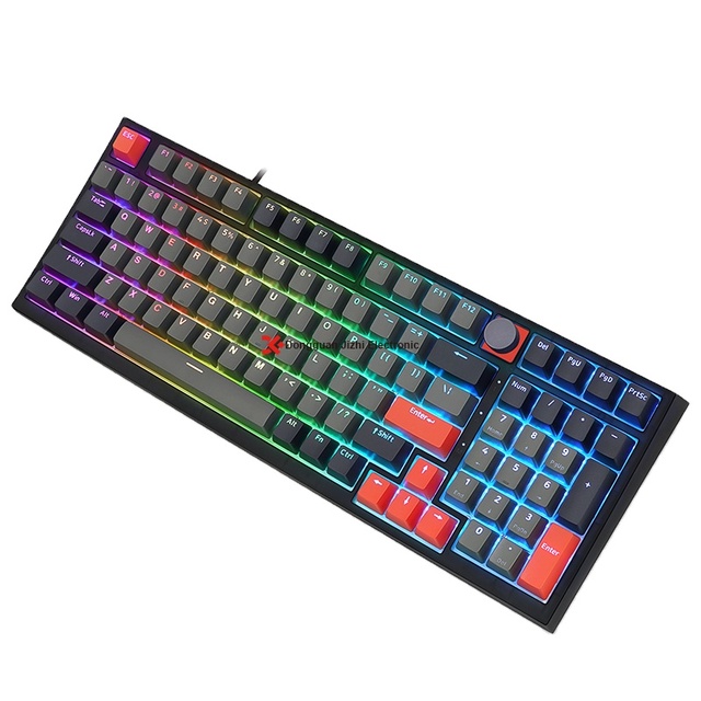 Skyloong GK980 3 Modes One Hand Gaming Keyboard Wireless Keyboard Grey Series Key Caps 2.4GHZ Mechanical Gaming Keyboard