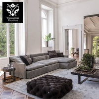 Modernes Luxus L-förmiges Ecksofa Modulares Stoff-Wohnzimmersofa Minimalistisches Ecksofa Zeitgenössische Wohnmöbel