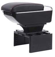 Cuir PU noir de voiture de haute qualité sans boîte de rangement d'accoudoir de Console centrale de conception USB pour Toyota RAV4 1999-2003