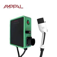 Amppal Nuevo Cargador de CA Comercial/Doméstico de 22/44kW IP54 con Ethernet/4G/WIFI, Estación de Carga EV Montada en Pared para Coche Eléctrico