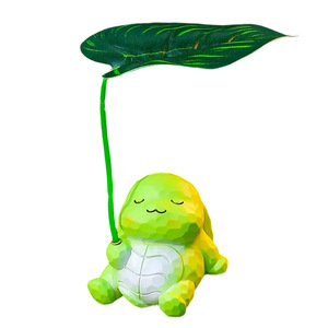 Ornement de jardin en résine, mignon dessin animé panda et grenouille avec parapluie, décoration extérieure pour balcon - Product Image 5