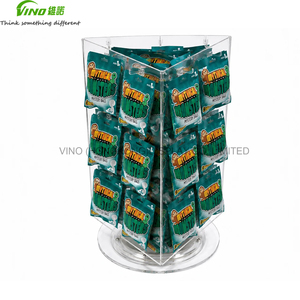 VINO - Exhibidor Giratorio de Acrílico de 18 Compartimentos, Estante Vertical de Esquina, Preensamblado, Estilo Moderno - Product Image 1