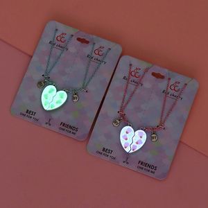 Collier pendentif cœur magnétique lumineux en émail pour couples, meilleurs amis pour toujours, collier BFF pour enfants - Product Image 3