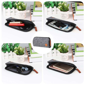 2 Pack Custom Modern Eco-Friendly Felt Pencil Pen Case <b>Storage</b> <b>Bag</b> - Product Image 5