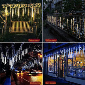 ไฟ Led ดาวตกสีขาวอบอุ่น30ซม. 8หลอด,ไฟเส้นแบบเทพนิยายฝนตกสำหรับต้นคริสต์มาสงานแต่งงานตกแต่งลานบ้านวันหยุด - Product Image 6