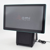 Sistema POS de Pantalla Dual de 15.6 Pulgadas y 11.6 Pulgadas, CPU I5 de 12.ª Generación, Windows 10, Pantalla Táctil Todo en Uno, Caja Registradora para Comercio Minorista