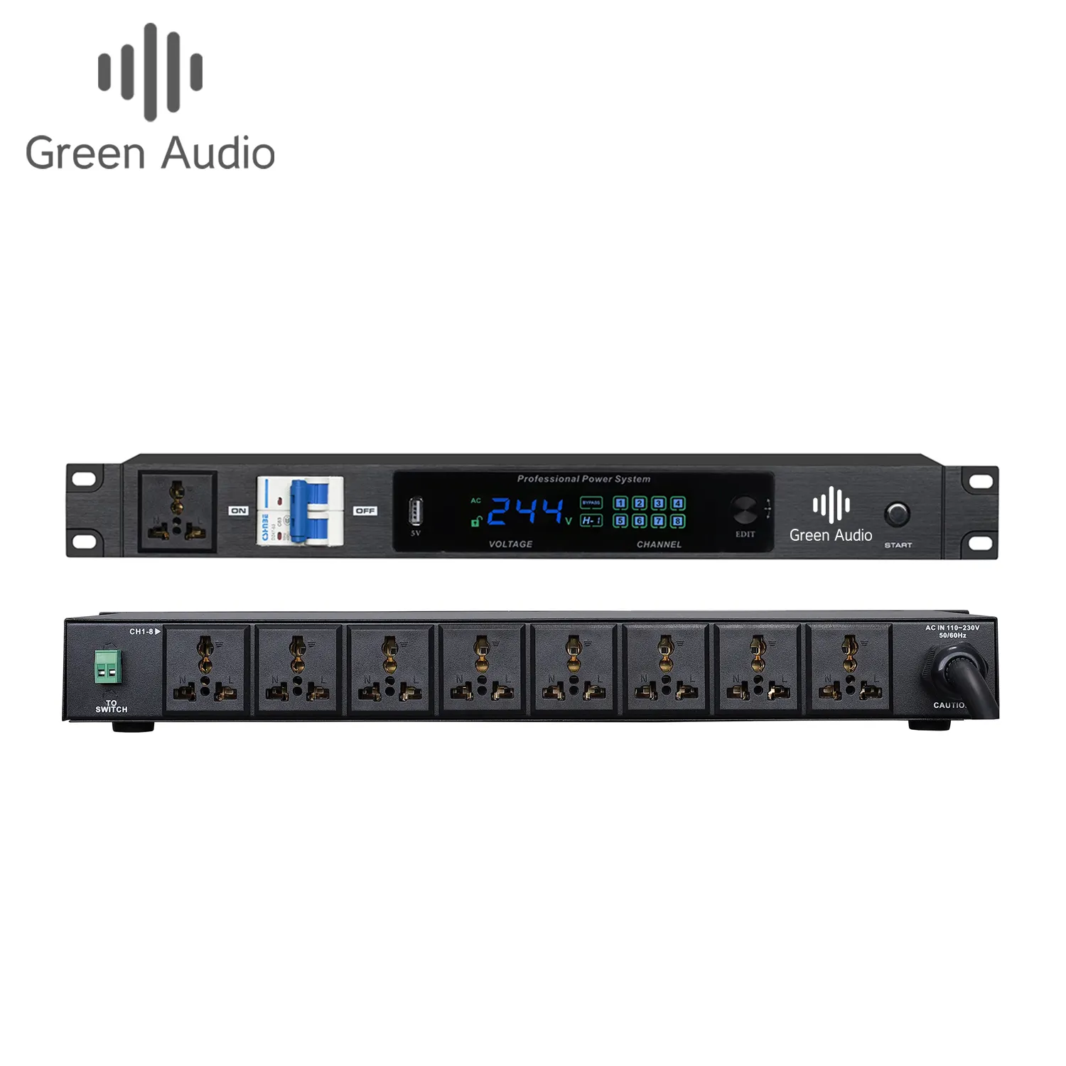 GAX-PK100 Neues Modell Audio Power Conditioner 8-Kanal-Power-Management-Sequenzer mit separatem Air Switch Power Sequencer
