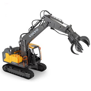 E568-003 1/16 17ch <span class=keywords><strong>volvo</strong></span> licenciada rc escavadeira com furadeira, madeira grab 3 em 1, carro de brinquedo com luzes e som, caminhão de controle remoto - Product Image 2