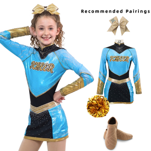 Servicio OEM y ODM, Uniforme <span class=keywords><strong>de</strong></span> Animadoras Personalizado con Mangas <span class=keywords><strong>de</strong></span> Malla Sublimadas, Alta Elasticidad, para Campeonato - Product Image 3