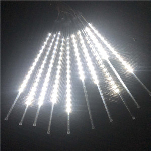Energia solare colorata impermeabile albero LED goccia meteorite pioggia 8 tubi all'aperto giardino decorazione di natale luce - Product Image 5